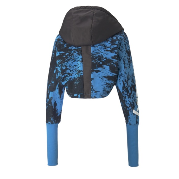 Puma NEW Jacket Cloud9 Silencer Open Front Crop Fit Blue Medium Athletic Fitness - Picture 9 of 15